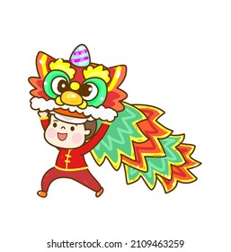 Cute Cartoon Chinese Kids for Chinese New Year.