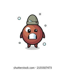 cute cartoon chocolate ball with shivering expression , cute design