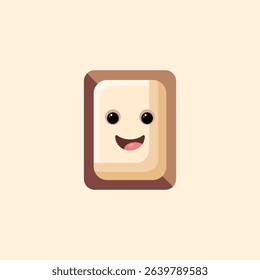 Cute cartoon chocolate illustration sweet snack food, cute unique delicious vector design
