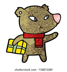 cute cartoon christmas bear
