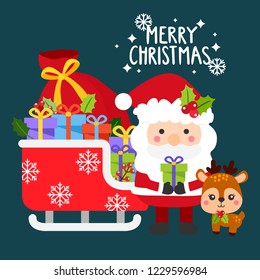 
Cute Cartoon Christmas Concept.