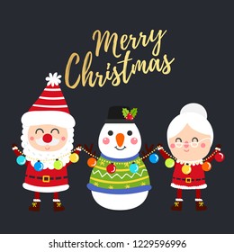 
Cute Cartoon Christmas Concept.