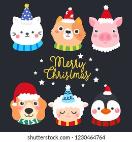 
Cute Cartoon Christmas Concept.