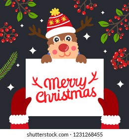 Cute Cartoon Christmas Concept.