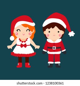 Cute Cartoon Christmas Concept.