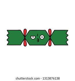 cute cartoon of a christmas cracker