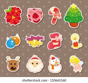 cute cartoon Christmas element stickers