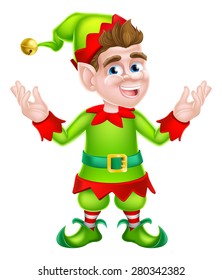 Cute cartoon Christmas Elf or one of Santa s Christmas helpers
