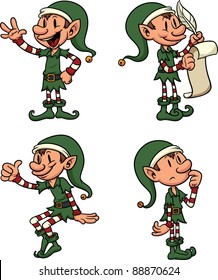 Cute cartoon Christmas Elves. Each in a separate layer for easy editing.