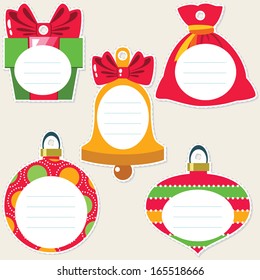 Cute cartoon christmas gift tags. Some blank space for your text included.