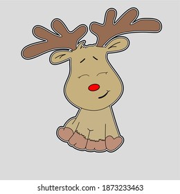 cute cartoon christmas reindeer for christmas content design.