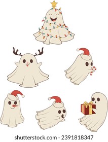 Cute cartoon Christmas spirits
