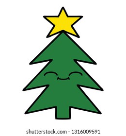 cute cartoon of a christmas tree