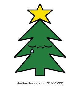 cute cartoon of a christmas tree