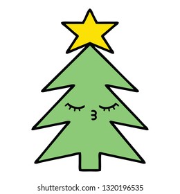 cute cartoon of a christmas tree