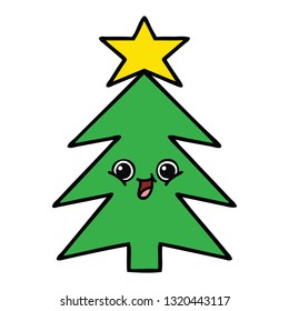 süßer Cartoon eines Weihnachtsbaums