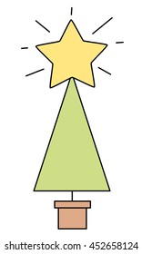 cute cartoon christmas tree vector background illustration
