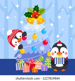 
Cute Cartoon Christmas vector.