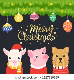 
Cute Cartoon Christmas vector.
