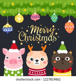 
Cute Cartoon Christmas vector.