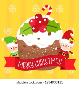Cute Cartoon Christmas vector, Christmas card.
