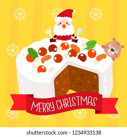 Cute Cartoon Christmas vector, Christmas card.