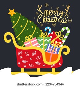 Cute Cartoon Christmas vector, Christmas card.
