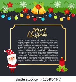 Cute Cartoon Christmas vector, Christmas card.