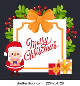 Cute Cartoon Christmas vector, Christmas card.