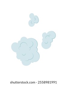 Cute cartoon cloud character in flat style, simple design with blue color. Decorative element for creative projects, art, and children's activities, ideal for DIY crafts and school workshops.