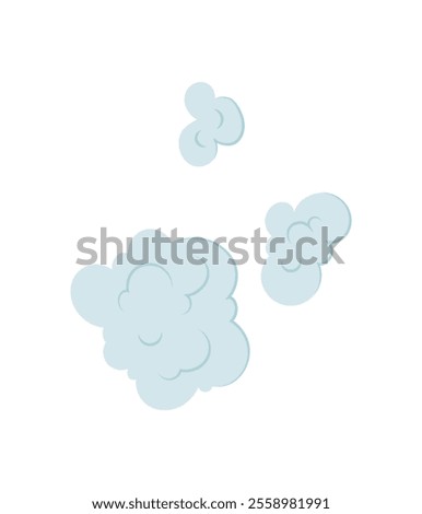 Cute cartoon cloud character in flat style, simple design with blue color. Decorative element for creative projects, art, and children's activities, ideal for DIY crafts and school workshops.