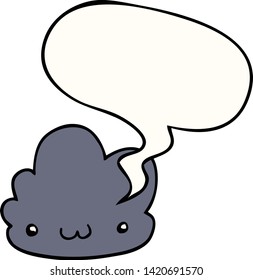 cute cartoon cloud with speech bubble