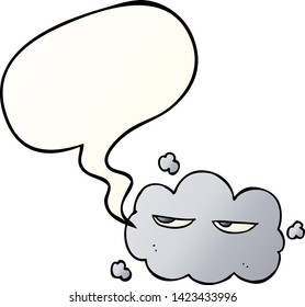 nube de dibujos animados lindo con burbuja de voz en un estilo de gradiente suave