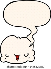 nube de dibujos animados adorable con burbuja de voz en estilo de libro de historietas