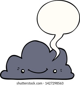 cute cartoon cloud with speech bubble