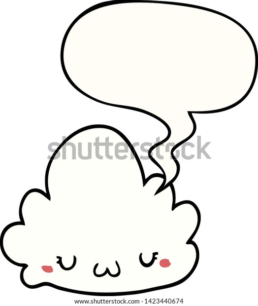 Cute Cartoon Cloud Speech Bubble Stock Vector Royalty Free 1423440674 Shutterstock 2681