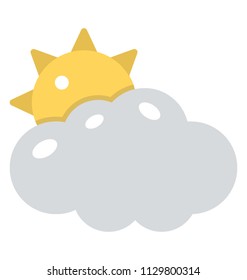 
Cute cartoon cloud and sun 
