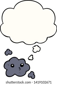 süße Cartoon-Wolke mit Denkblase
