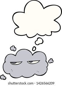 cute cartoon cloud with thought bubble