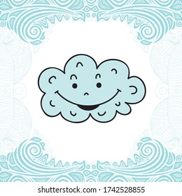 Cute cartoon cloud. Vector illustration