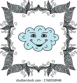 Cute cartoon cloud. Vector illustration