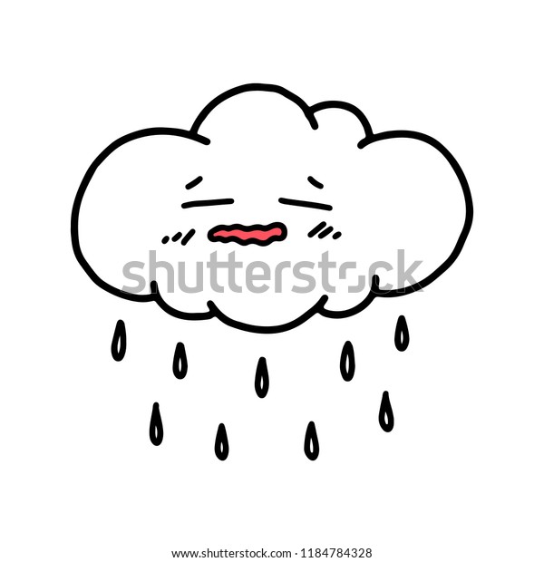 Stock Vektor Cute Cartoon Cloudhand Drawnvectorillustrations Bez Autorskych Poplatku 1184784328