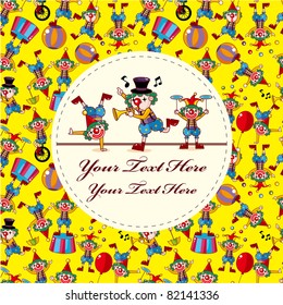 cute cartoon clown card