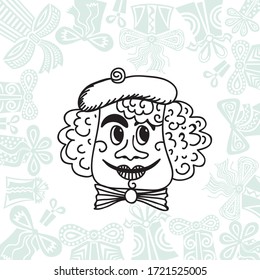 Cute cartoon clown. Vector illustration