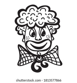 Cute cartoon clown. Vector illustration