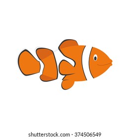 Cute Cartoon Clownfish Vector Illustration