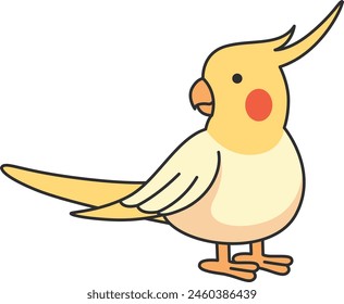 Cute cartoon cockatiel vector illustration