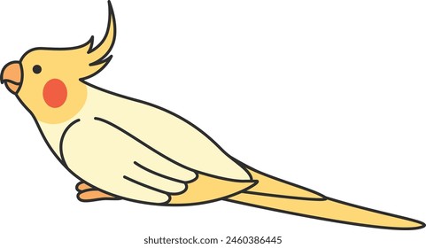 Cute cartoon cockatiel vector illustration