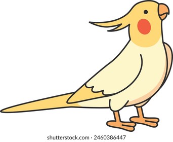 Cute cartoon cockatiel vector illustration