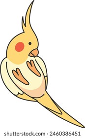 Cute cartoon cockatiel vector illustration